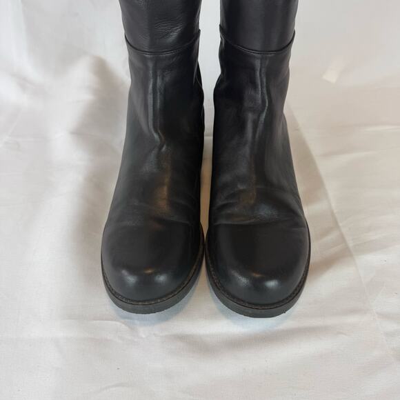 Stuart Weitzman Black Leather Over The Knee Boots Size 9 - Picture 2 of 16